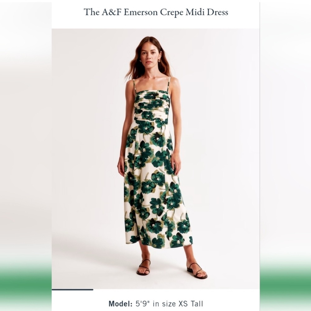 Abercrombie & Fitch Emerson Crepe Midi Dress, Size Small